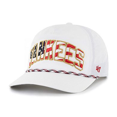 Men's '47 White New York Yankees Flag Flutter Hitch Snapback Hat