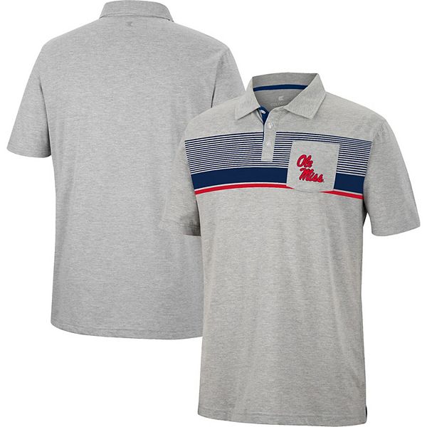 Men's Colosseum Heathered Gray Ole Miss Rebels Golfer Pocket Polo