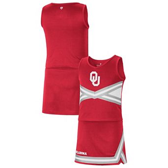 Girls Youth Colosseum Crimson Oklahoma Sooners Carousel Cheerleader Set