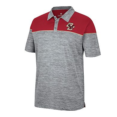 Men's Colosseum Heathered Gray/Maroon Boston College Eagles Birdie Polo