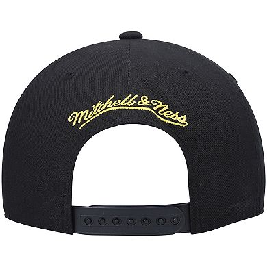 Men's Mitchell & Ness Black Los Angeles Lakers Front Loaded Snapback Hat