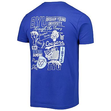 Men's Royal BYU Cougars Vintage Through the Years 2-Hit T-Shirt