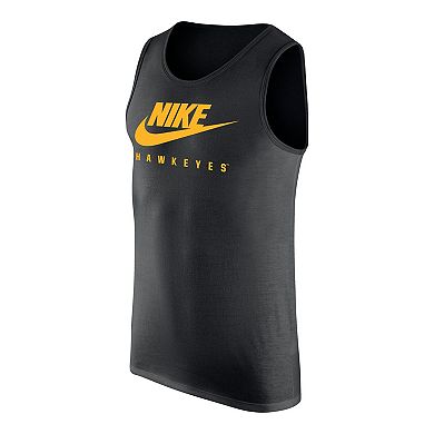 Men's Nike Black Iowa Hawkeyes Futura Performance Scoop Neck Tank Top