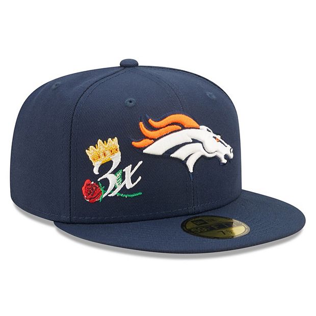 Men's New Era Navy Denver Broncos Crown 3x Super Bowl Champions 59FIFTY  Fitted Hat