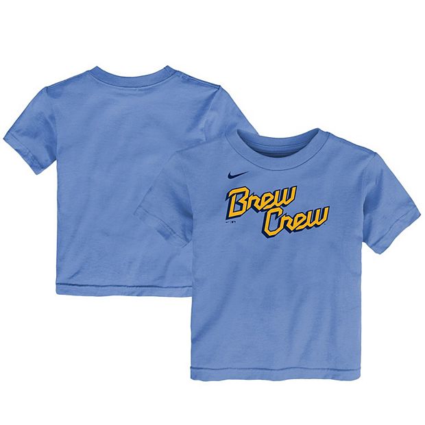 Toddler Nike Powder Blue Milwaukee Brewers 2022 City Connect Wordmark T- Shirt