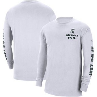 Men's Nike White Michigan State Spartans Heritage Max 90 Long Sleeve T-Shirt