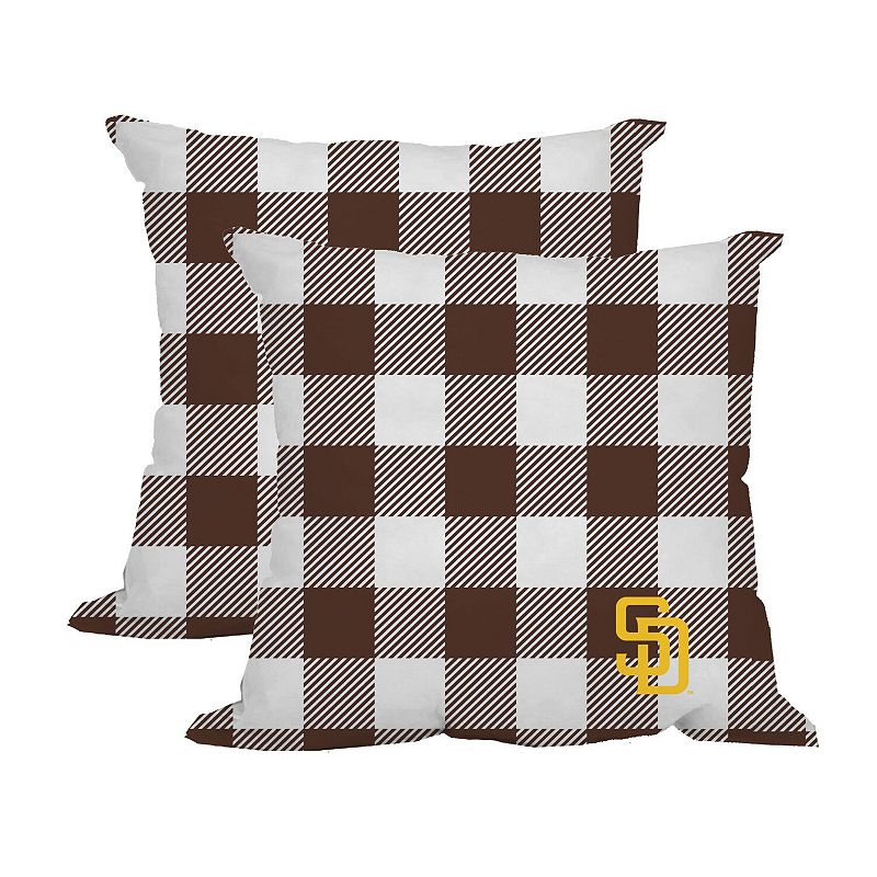 San Diego Padres 2-Pack Buffalo Check Plaid Outdoor Pillow Set, Multicolor