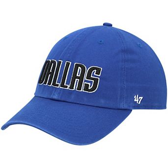 Men's '47 Royal Dallas Mavericks Clean Up Wordmark Adjustable Hat