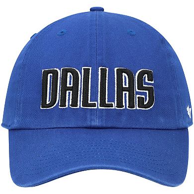 Men's '47 Royal Dallas Mavericks Clean Up Wordmark Adjustable Hat