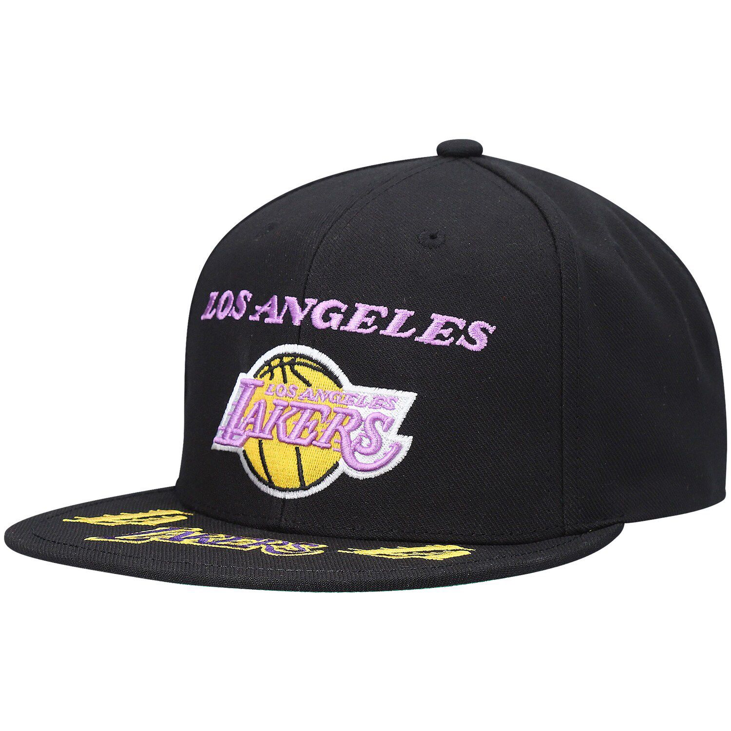 Men's Mitchell & Ness Gray Los Angeles Lakers Munch Time Snapback Hat