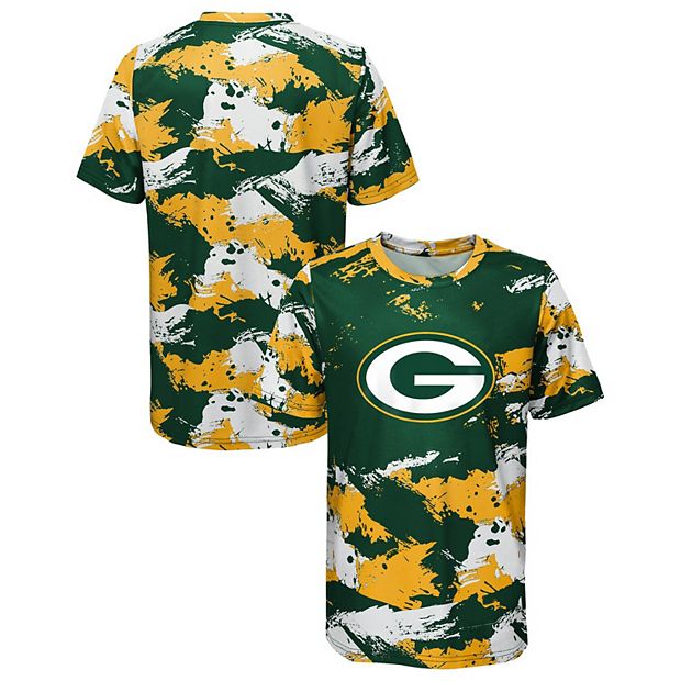 Youth Green/Gold Green Bay Packers Cross Pattern T-Shirt