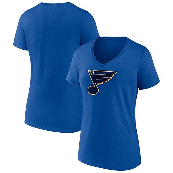 St. Louis Blues Fanatics Branded Women's Distressed Team Tri-Blend V-Neck T-Shirt - Heathered Blue