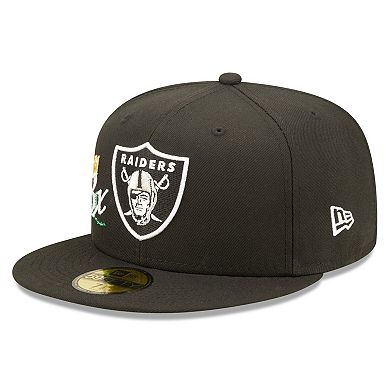 Men's New Era Black Las Vegas Raiders Crown 3x Super Bowl Champions 59FIFTY Fitted Hat