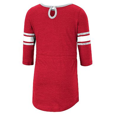 Girls Toddler Colosseum Heathered Crimson Alabama Crimson Tide Poppin Sleeve Stripe Dress