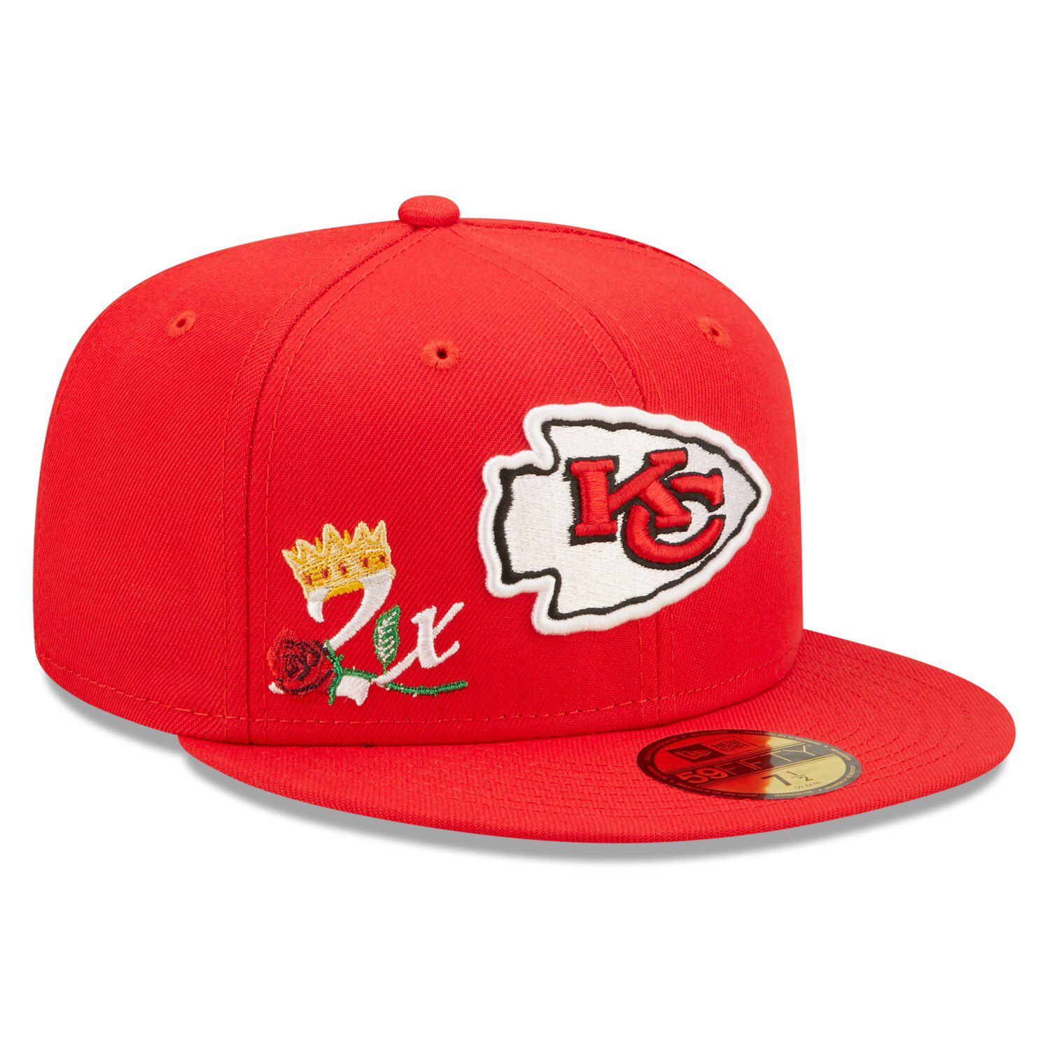 Youth Cream/Red Kansas City Chiefs Bone Cuffed Knit Hat