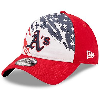 Men's New Era Red Oakland Athletics 2022 4th of July 9TWENTY Adjustable Hat