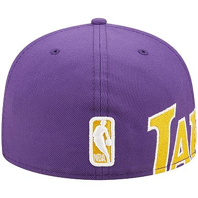 Men's New Era Purple Los Angeles Lakers Side Split 59FIFTY Fitted Hat