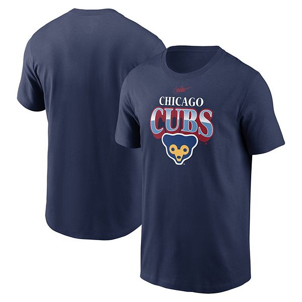 Men's Nike Navy Chicago Cubs Cooperstown Collection Rewind Arch T-Shirt