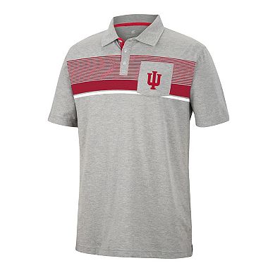 Men's Colosseum Heathered Gray Indiana Hoosiers Golfer Pocket Polo