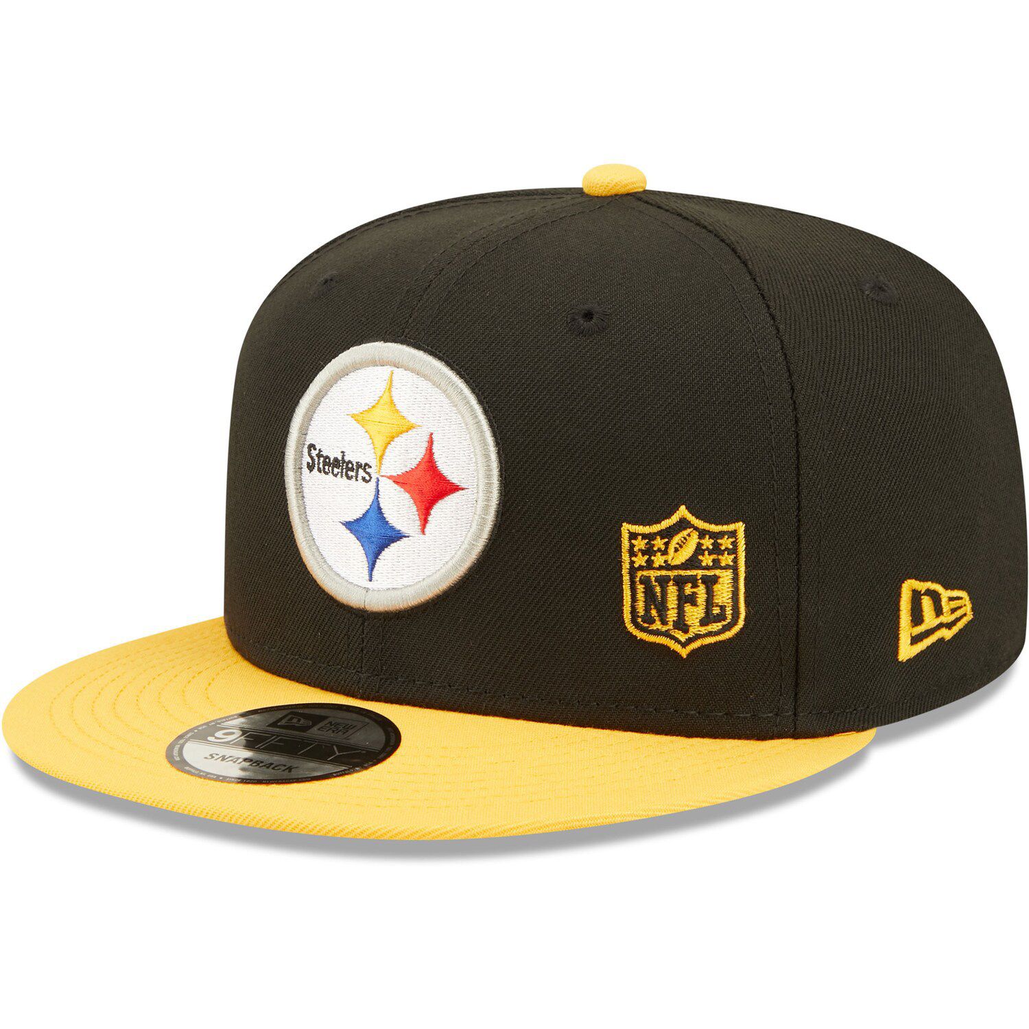 Men's New Era Black Pittsburgh Steelers Ink Dye 2022 Sideline 9FIFTY  Snapback Hat