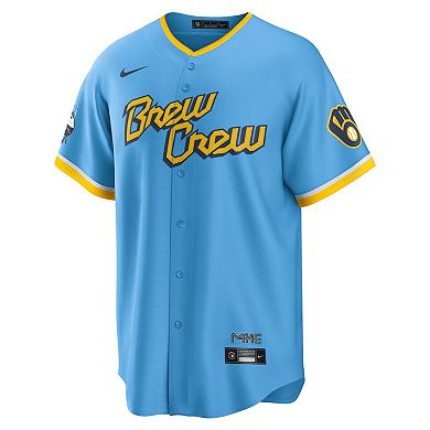 Men's Nike Powder Blue Milwaukee Brewers 2022 City Connect Replica Team Jersey