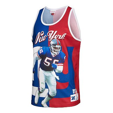 Men's Mitchell & Ness Lawrence Taylor Royal/Red New York Giants Retired Player Graphic Tank Top
