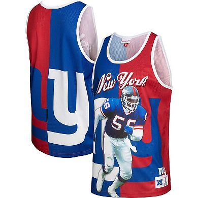 Men's Mitchell & Ness Lawrence Taylor Royal/Red New York Giants Retired Player Graphic Tank Top