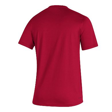 Men's adidas Crimson Indiana Hoosiers Sideline Football Locker Practice Creator AEROREADY T-Shirt
