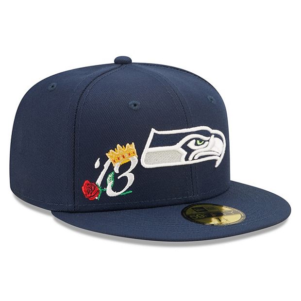 Men's New Era College Navy Seattle Seahawks Crown Super Bowl XLVIII  Champions 59FIFTY Fitted Hat