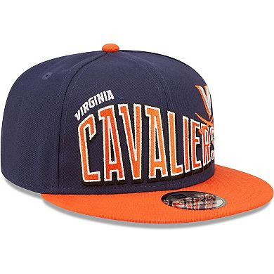 Men's New Era Navy Virginia Cavaliers Two-Tone Vintage Wave 9FIFTY Snapback Hat