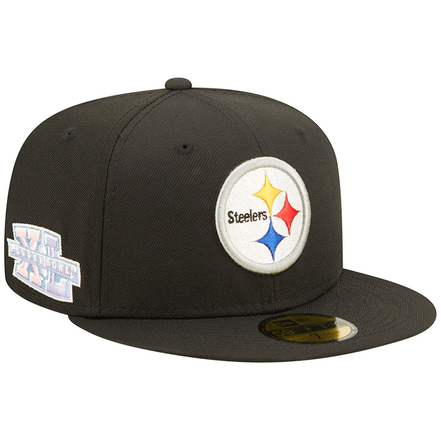 Pittsburgh Steelers New Era Stacked Trucker 9FIFTY Snapback Hat