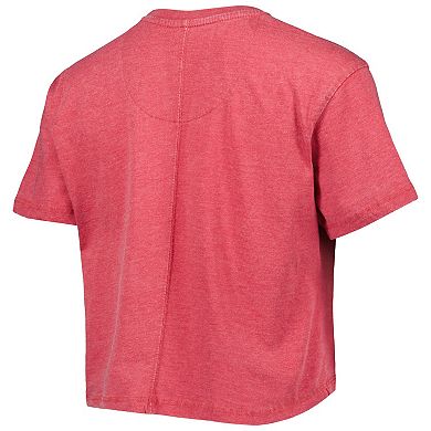 Women's Pressbox Crimson Oklahoma Sooners Edith Vintage Burnout Crop T-Shirt