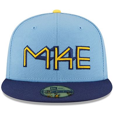 Men's New Era Powder Blue Milwaukee Brewers 2022 City Connect 59FIFTY Fitted Hat