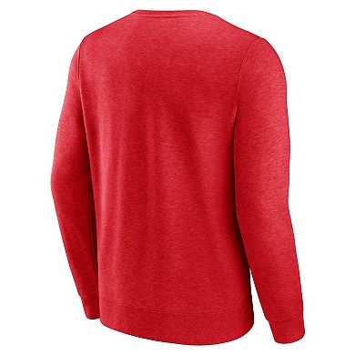 Men's Fanatics Branded Heathered Red Washington Nationals Classic Move Pullover Sweatshirt