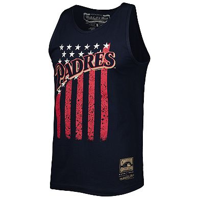 Men's Mitchell & Ness Navy San Diego Padres Cooperstown Collection Stars and Stripes Tank Top