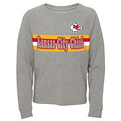 Men's Nike Heathered Red/Heathered Gold Kansas City Chiefs Color Block Team  Name T-Shirt