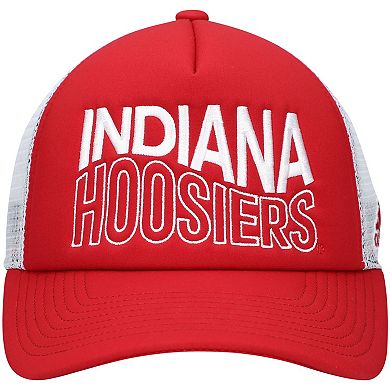 Men's adidas Crimson/White Indiana Hoosiers Wave Foam Trucker Snapback Hat
