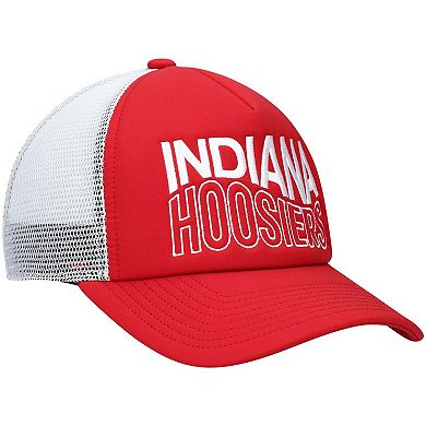 Men's adidas Crimson/White Indiana Hoosiers Wave Foam Trucker Snapback Hat