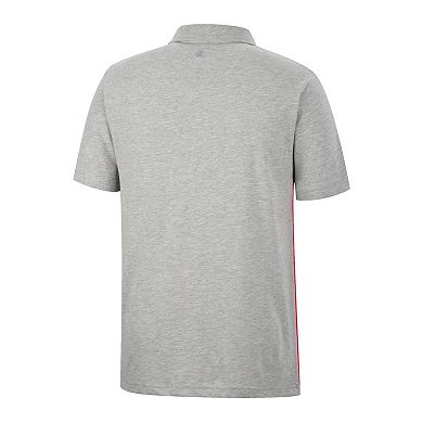 Men's Colosseum Red/Heathered Gray Maryland Terrapins Caddie Polo
