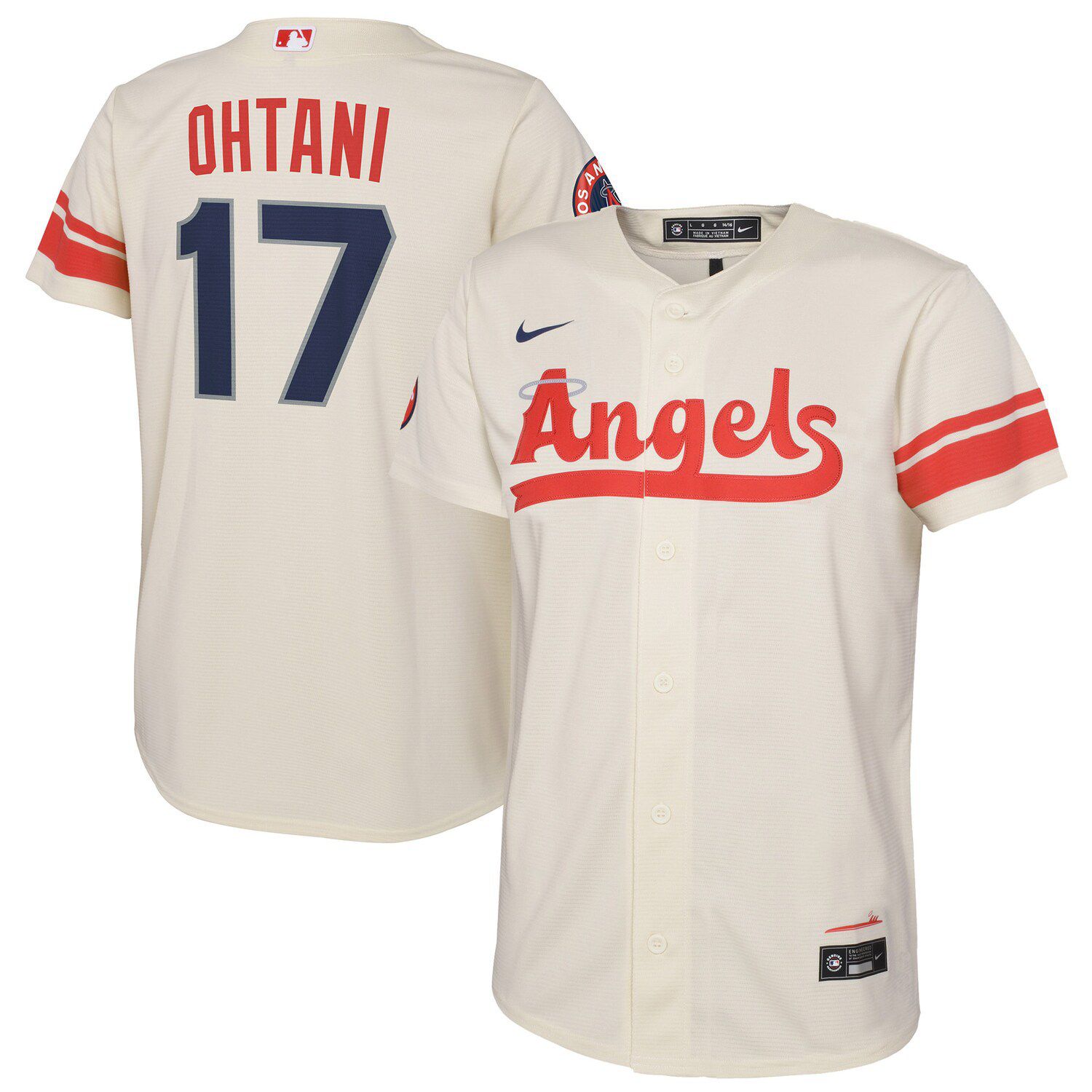 Men's Nike Shohei Ohtani Cream Los Angeles Angels 2022 City Connect Replica Player Jersey, 4XL