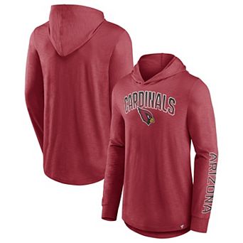 Men's Fanatics Branded Cardinal Arizona Cardinals Front Runner Long Sleeve Hooded T-Shirt