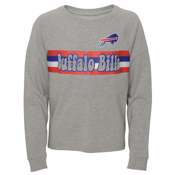 Buffalo Bills Juniors All Striped Up Raglan Long Sleeve T-Shirt - Heathered  Gray