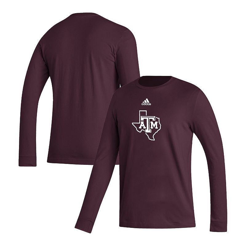 Mens adidas Maroon Texas A&M Aggies Locker Logo Fresh Long Sleeve T-Shirt,