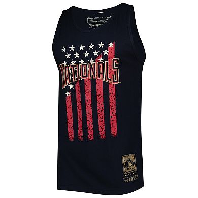 Men's Mitchell & Ness Navy Washington Nationals Cooperstown Collection Stars and Stripes Tank Top