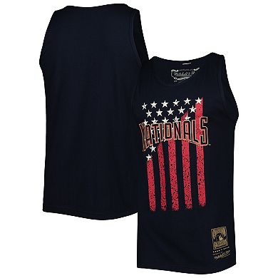 Men's Mitchell & Ness Navy Washington Nationals Cooperstown Collection Stars and Stripes Tank Top