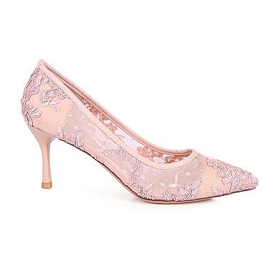 London Rag Reunion Women's Lace Stiletto Pumps
