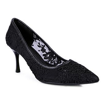 London Rag Reunion Women's Lace Stiletto Pumps
