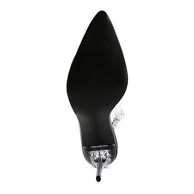 London Rag Goddess Women's Clear Chain Slingback High Heels