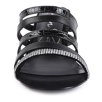 London Rag Peaches Women's Multi-Strap Block Heel Dress Sandals
