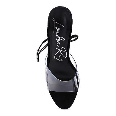 London Rag Sugar Mom Women's Strappy Rhinestone High Heel Sandals